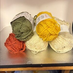 Vibrant Yarn Collection - Olive, Mustard, Ivory, and Rust